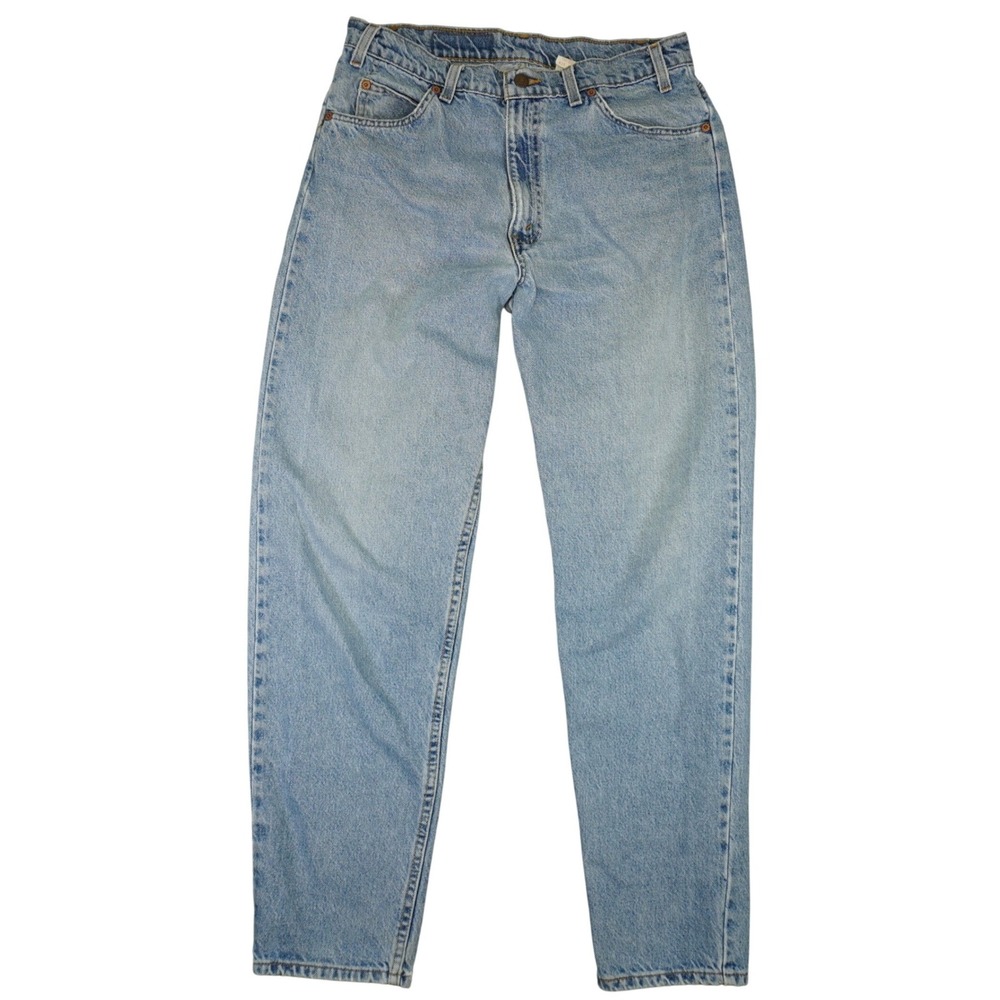 Vintage Levis 550 Relaxed Fit Tapered Mens Light Wash Orange Tab Jeans 34x32 90s